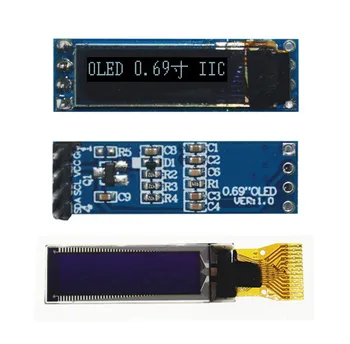 0,69-дюймовый 14-контактный белый OLED-дисплей SSD1306 Drive IC 96 *16 Интерфейс I2C