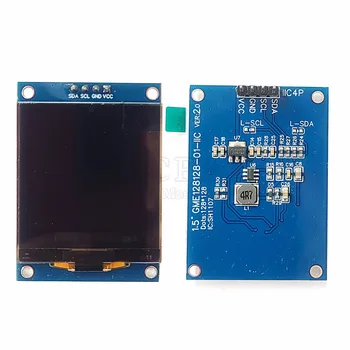 1,5-дюймовый OLED-экран Модуль IIC I2C 4Pin 128 * 128 ЗУБЧАТЫЙ привод SH1107 Белый ЖК-дисплей Низкое энергопотребление 3V-5V