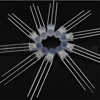 1000ШТ 5 мм КРАСНЫЙ + СИНИЙ Двухцветный DIP LED с рассеянным общим катодом, Двухцветные лампы R + B с 3 контактами