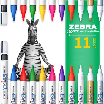 10шт ZEBRA Color Paint Pen MOP-200M Ручка для рисования шин, Маркерная ручка, не выцветает Без выцветания, Водонепроницаемая Масляная ручка для граффити