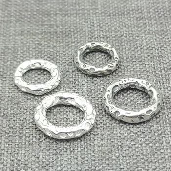 10шт колец из серебра 925 пробы с вогнутым кругом и замкнутыми перемычками для ожерелья браслета 8мм 10мм