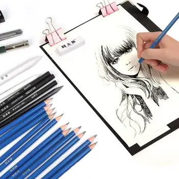 23шт Карандаши для рисования Профессиональный набор карандашей для рисования Деревянный карандаш для художественных принадлежностей Набор карандашей для школьников