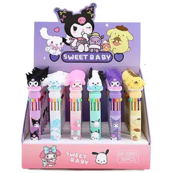 36шт 10 цветов Шариковая Ручка Sanrio Hello Kitty Ручная Учетная Ручка Нейтральная Ручка Школьные Канцелярские Принадлежности Гелевая Ручка Подарок