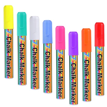 8шт 6 мм Жидкая флуоресцентная ручка Разных цветов светодиодный Маркер для классной доски Меловые ручки Офисная Профессиональная Стираемая ручка для белой доски