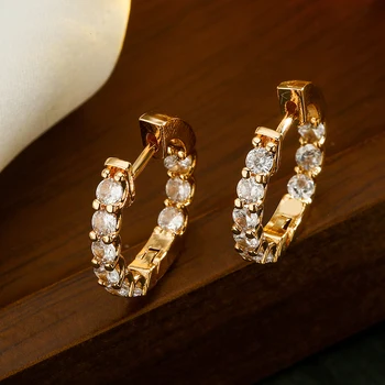 Mafisar, новые высококачественные позолоченные серьги-кольца из циркона, Модные изящные геометрические медные серьги, женские украшения для вечеринок, подарки