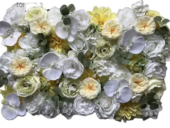 TONGFENG 8 шт. /лот Искусственный шелк роза пион гортензия 3D цветок стена свадебная вечеринка фон украшение цветок бегун свадьба