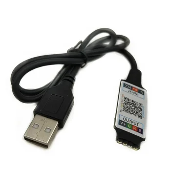 USB Mini LED Bluetooth-совместимый Контроллер Освещения Полосы RGB Беспроводной Пульт Управления Смартфоном DC 5-24 В 6A Для Полосы RGB 3528 5050