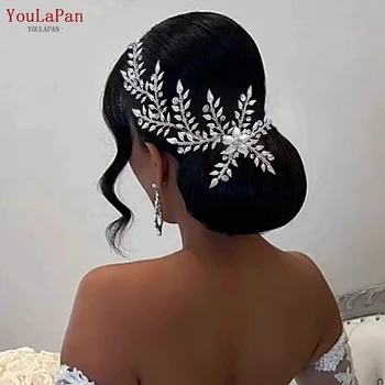 YoulaPan HP522 Модная свадебная расческа для невесты Свадебные Аксессуары для волос Листья из сплава Женские Головные уборы Свадебные украшения для волос