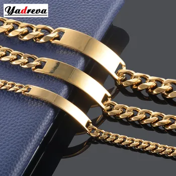 Браслет золотого цвета из нержавеющей стали, модные ювелирные изделия высокого качества для мужчин и женщин