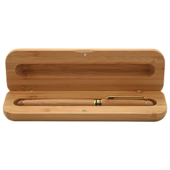 Винтажная Элегантная бамбуковая авторучка с коробкой для деловых подарков, роскошные Брендовые Офисные ручки для письма