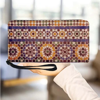 Дизайн в марокканской культуре, кожаные кошельки для женщин, клатч-браслет на молнии, кошелек для мобильного телефона, женская сумочка на молнии, сумка для наличных 2023