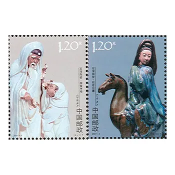 Китай 2007 Фарфор - марки из фарфора shiwan, 2 штуки, филателия, почтовые расходы, коллекция