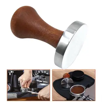 Ковриковый молоток для порошка, раздатчик кофе, молоток для порошка, устройство для вскрытия под давлением с деревянной ручкой, устройство для вскрытия кофе Эспрессо 51 мм/53 мм/58 мм