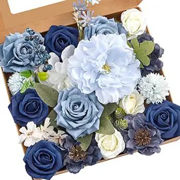 Комбинация пыльно-синих цветов для свадебных букетов своими руками, центральных элементов для украшения дома