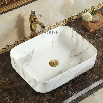 Мебель для ванной комнаты в европейском стиле Керамический умывальник Ванная комната небольшой квартиры Бытовой туалет Балкон Умывальник сосуд раковина