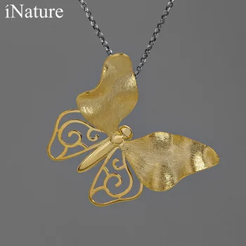 Натуральное серебро 925 пробы, Элегантное ожерелье с подвеской в виде бабочки для женщин, ювелирные изделия, подарок для дам