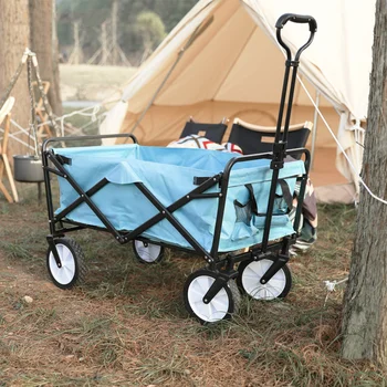 Небольшая тележка для кемпинга на открытом воздухе, Портативная Складная Регулируемая Тележка для палатки с высокой нагрузкой, ручной прицеп для кемпинга, эвакуатор для барбекю, Инструменты для пикника