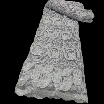 Новейшая Африканская тюлевая ткань с ручной вышивкой и сетчатым кружевом, Высококачественное роскошное вечернее платье из сетчатого кружева с блестками B02