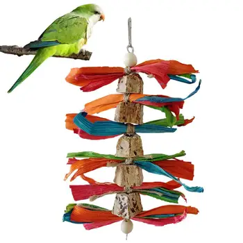 Новые Красочные подвесные игрушки для жевания Кукурузной шелухи, Игрушки для измельчения зубов, Аксессуары для птичьей клетки Для снятия скуки