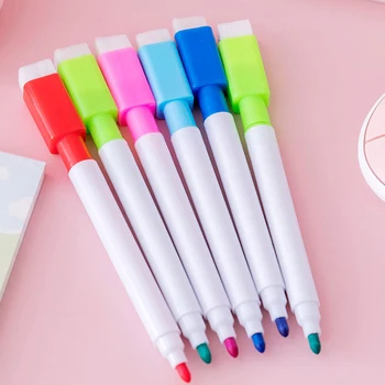 Новый однотонный экологический маркер, портативная студенческая цветная ручка для граффити, креативная стираемая ручка для доски с кисточкой