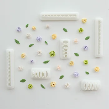 Резак для изготовления 3D цветов из полимерной глины, кусачек для листьев и цветочных полосок для ювелирных изделий, серег, украшений для кексов.