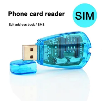 Синий USB SIM-кард-ридер для копирования/клонирования/записи/резервного копирования SIM-карт GSM CDMA SMS Backup + Поддержка CD-диска Windows