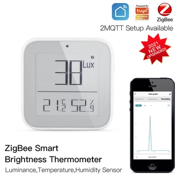 Умный термометр яркости Zigbee, светочувствительный детектор температуры и влажности в реальном времени, дистанционное управление с помощью приложения Tuya Smart