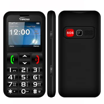 Функция мобильного телефона YINGTAI T11 Elder Для пожилых людей Senior Phone 2,2-дюймовый FM-факел Speed DialSOS Большая Кнопочная панель мобильного телефона с двумя sim-картами
