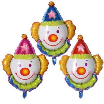 воздушные шары из фольги с клоуном, 3шт, детские классические игрушки, надувной гелиевый шар, воздушный шар на День рождения, воздушные шары, украшение мероприятия, вечеринки