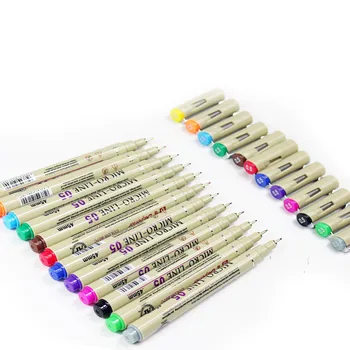 12 цветов, ручка для рисования с улучшенной иглой 0,5 мм, тонкая подводка для рисования, манга, аниме, тонкая цветная ручка Micron, художественный маркер