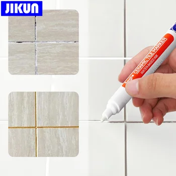 JIKUN Белый маркер для плитки, водонепроницаемая ручка для затирки стен, 10 цветов По желанию Для плитки, пола, ванной, обеззараживания, карандаш для ремонта швов.