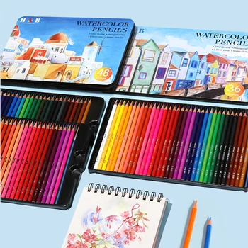 Цветной карандаш, набор цветных ручек, Водорастворимый цветной грифель, профессиональная художественная кисть, цветной карандаш с ручной росписью