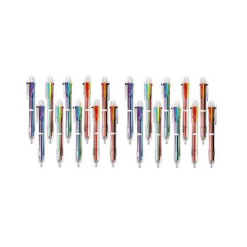 Шариковая ручка в упаковке 20 штук, Многоцветные Выдвижные Шариковые Ручки 6 В 1, Ручка с Цветными Чернилами 0,5 мм, Многоцветная Ручка для школы